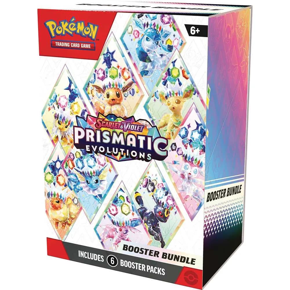 English Pokémon Prismatic Evolutions six-pack booster bundle