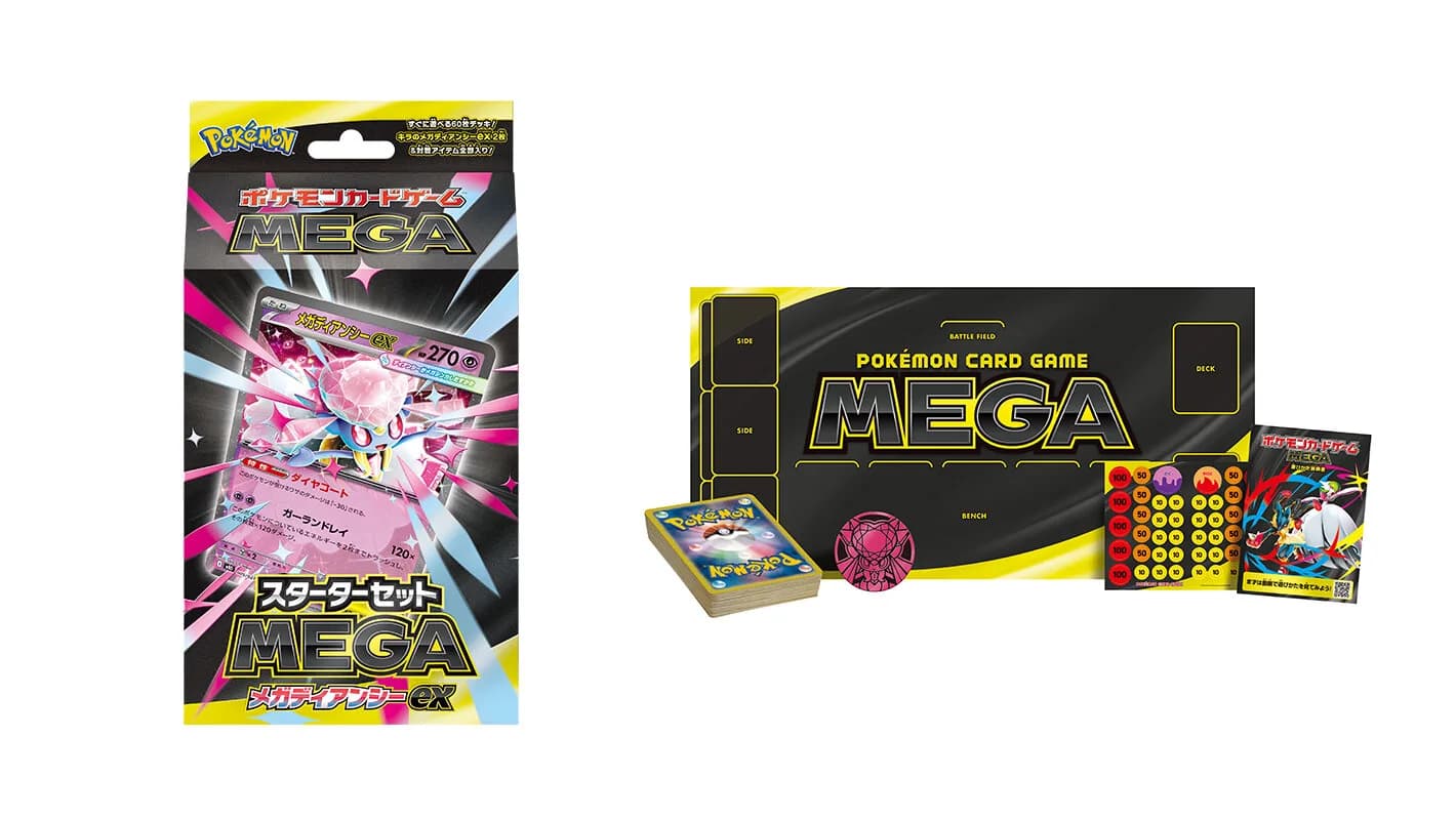 Japanese Pokémon Mega Diancie ex starter deck and accessories